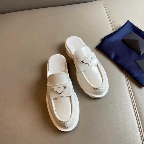 

designer slippers scuffs princetown mules flat chain ladies leather casual shoes women mens loafers muller brand slipper sandal, Black