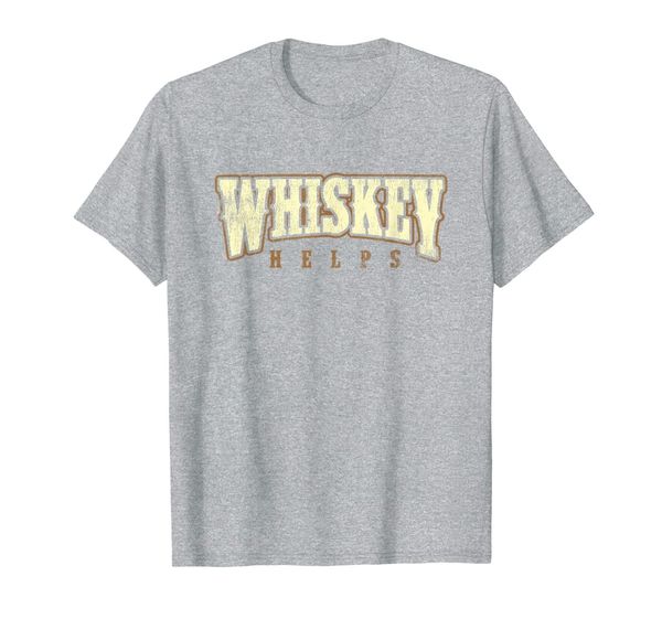 

vintage whiskey helps t-shirt, White;black