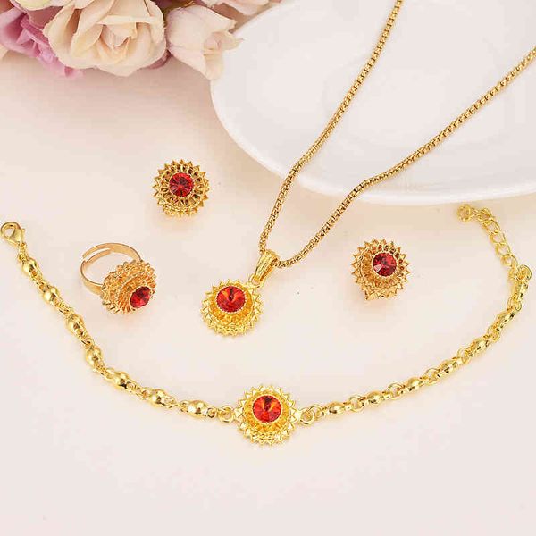 

jewelry sets i new ethiopian gold red rainstone pendant/earrings/bangle stone africa ethiopia wedding set habesha eritrea, Black
