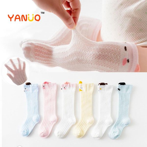 

cartoon cute child mosquito socks bear animal baby cotton knee high long legs warm for boys and girls 0-3 years old, Pink;yellow