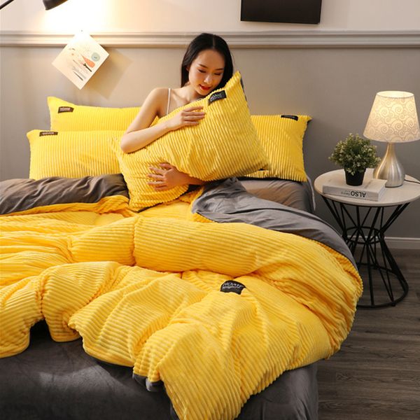 

muji winter magic flannel plush warm good 4-piece bedding net red