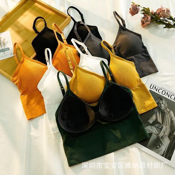 

bustiers & corsets ladies seamless wrapped chest camisole big u beauty back tube adjustable belt no steel ring sports underwear bandeau, Black;white