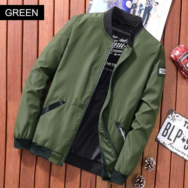 

men's jackets spring autumn mens bomber male casual stand collar solid coats men outwear windbreaker clothing 4xl,ya844, Black;brown