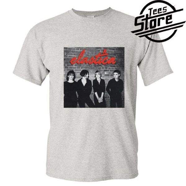 

new elastica band logo men's grey t-shirt size s-3xl, White;black