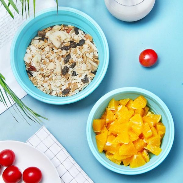 

2pcs seal silicone folding portable bento box collapsible lunch for kid dinnerware microwave storage container #4 sets
