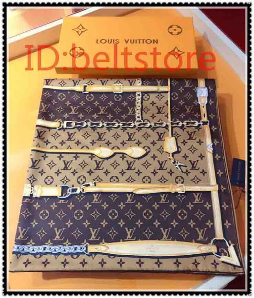 

2021 035 lv louis bag vitton scarves chain belt labyrinth size 90x90cm 100% twill silk million years classic, Blue;gray