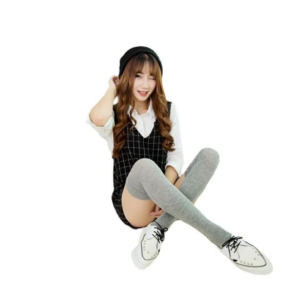 

sports socks flare combed cotton solid color long tube knee women's over the for women girl home sport yoga, Black