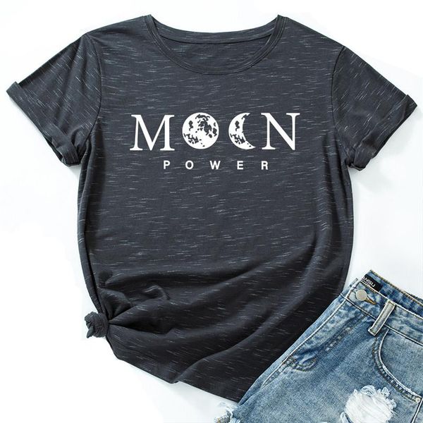 

women's t-shirt 100%cotton women t shirt plus size moon print tshirt o neck short sleeve tshirts fashion mujer tees, White