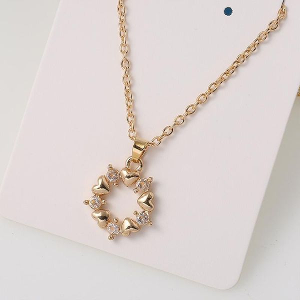 

pendant necklaces exquisite crystal zircon heart-shaped necklace charming women's gold silver color clavicle chain fashion jewelry gift