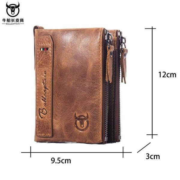 

retro leather men's zipper wallet vertical casual short po driving license first layer coin men wallets, Red;black