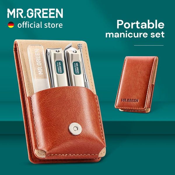 

mr.green portable manicure set pedicure kit stainless steel nail clippers tool travel grooming case gift box scissors art kits