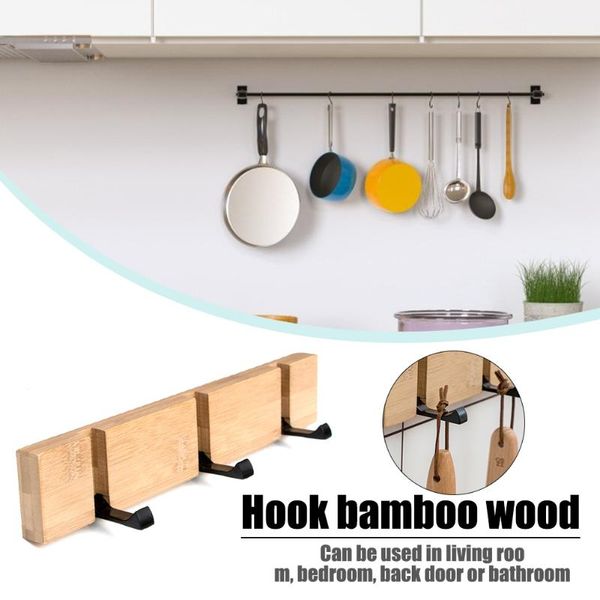 

hooks & rails wall mounted coat hook wooden rack clothes robe towel hanger hat bag living bedroom bathroom storage