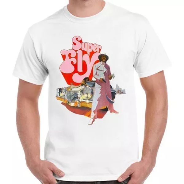 

super fly movie hipster pimp film poster vintage retro t shirt 618, White;black