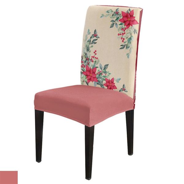 

chair covers christmas flower poinsettia retro stretch cover kitchen dinning seat spandex