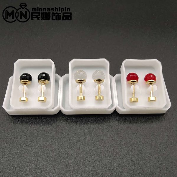 

earrings female simple crystal ball vacuum plated stainless earrings