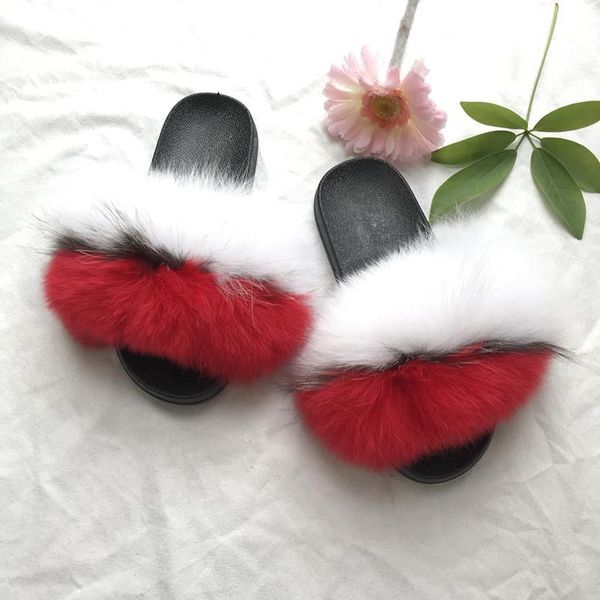 

slippers style trendy fiuffy comfortable color fur designer for girls and, Black