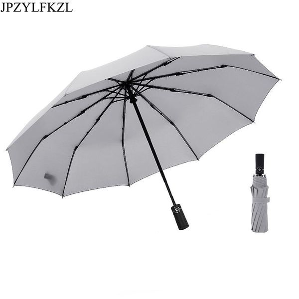 

umbrellas jpzylfkzl 10k automatic folding umbrella female male car luxury large windproof men rain black paint parasol