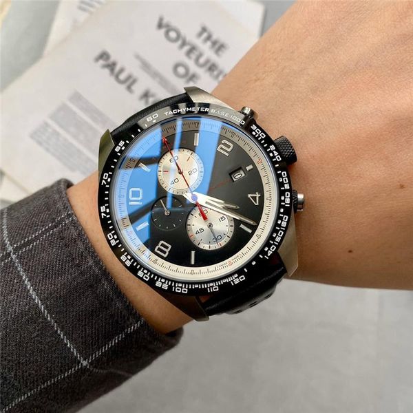 Bestseller hochwertiger Herrenbeobachter Quarz Leder Watchband wasserdichte Qualität