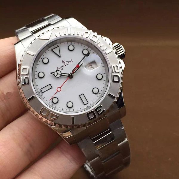 

wristwatches men automatic mechanical gmt watches stainless steel sapphire glass watch silver gold blue white, Slivery;brown