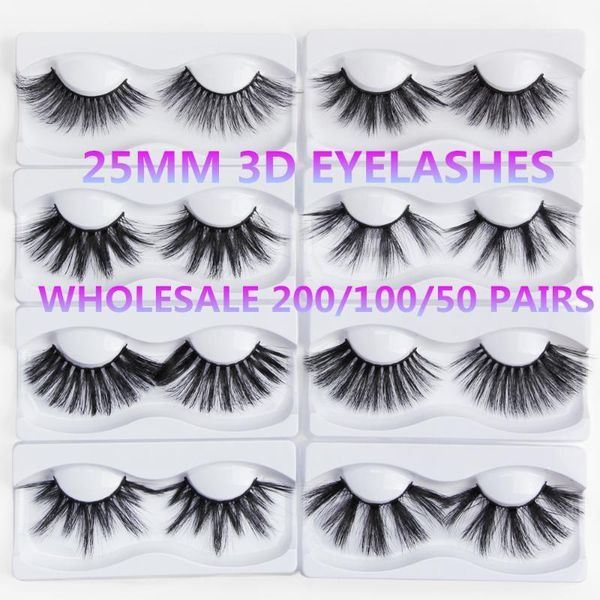 

20pcs wholesale eyelashes 25mm mink false dramatic fluffy soft eye lashes thick long handmad extension makeup1