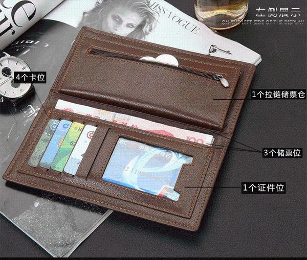 

wallets trendy men's wallet multi-card soft leathe, Red;black