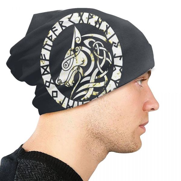 

beanies viking wolf poster bonnet hats sun cap r339 funny graphic knitting hat