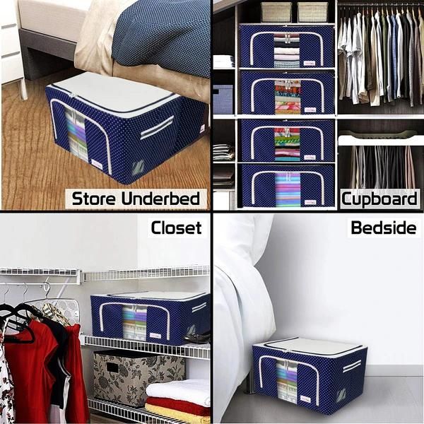 

clothing & wardrobe storage oxford fabric box with steel frame for clothes bed sheets blanket tslm