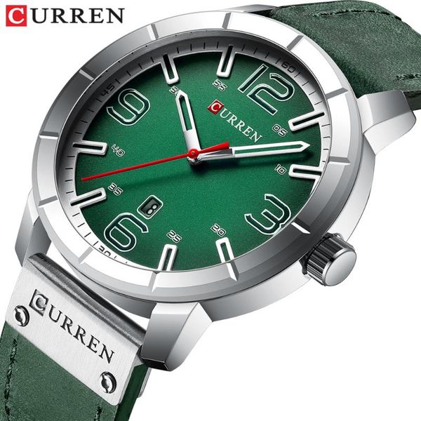 

wristwatches 2021 quartz wrist watch men watches curren leather wristwatch for male clock relogio masculino hodinky, Slivery;brown
