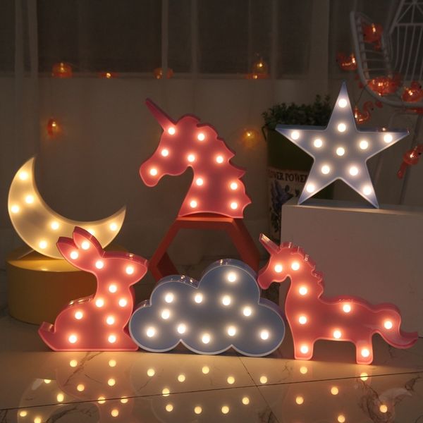 

ins flapping led flamingo cactus shaped lamp string clouds love letter decoration wall hanging creative night light