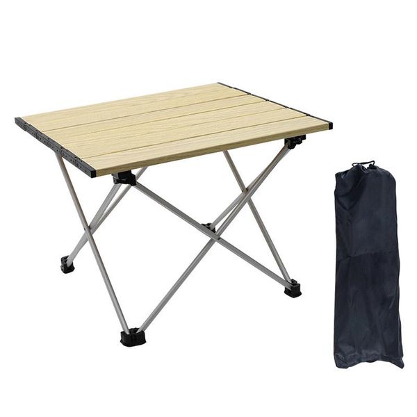 

camp furniture outdoor camping folding table wood grain ultra-light aluminum alloy desk picnic barbecue self-driving travel