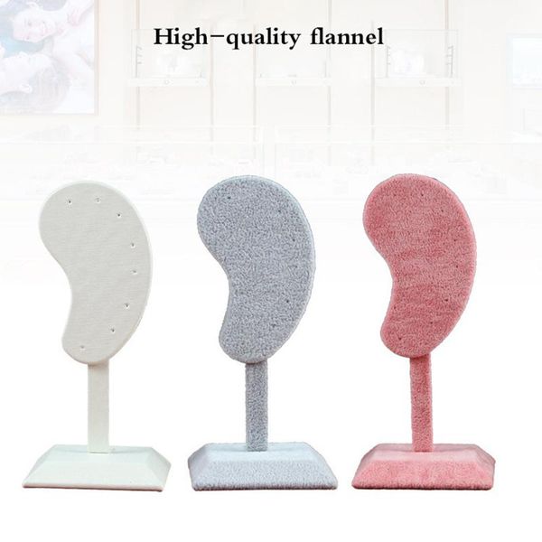 

jewelry pouches, bags fashion earring display stand multi-color microfiber holder ear-shaped ear clip stud organizer, Pink;blue
