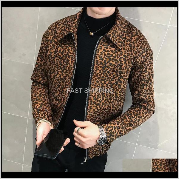 

apparel outerwear mens men autumn leopard jackets fashion leather jacket coats zipper pilot male club clothing e0wyg, Black;brown