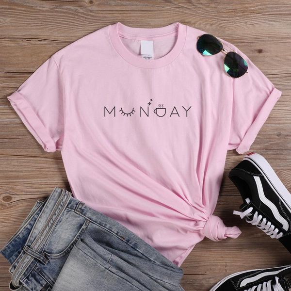 

women's t-shirt onseme female cute monday coffee graphic t shirts feminist tees streetwear aesthetic shirt women casual cotton tshirt, White