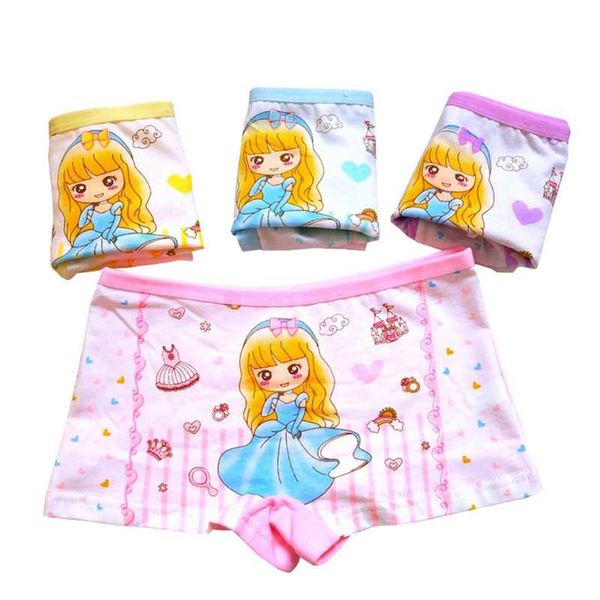 12 Teile/los 2-10Y Kinder Unterwäsche Hohe Qualität Baumwolle Mädchen Höschen Niedliche Prinzessin Muster Kinder Boxer Briefs Weiche Mädchen Hosen 211122