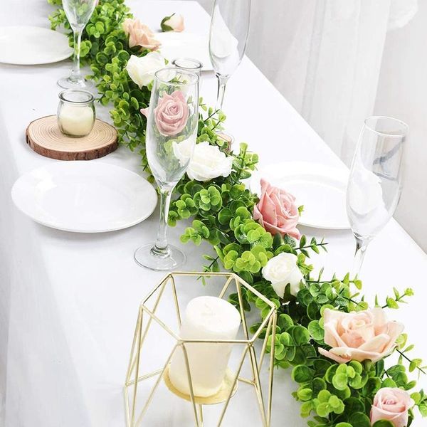 

strands artificial vines faux eucalyptus garland fake greenery wedding backdrop arch wall decor decorative flowers & wreaths
