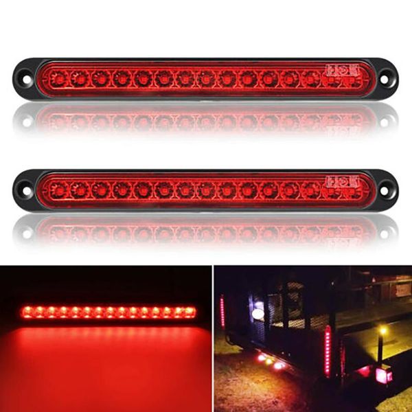 

emergency lights waterproof tail light 10\\\" 15 led turn 2x accessories bar brake parts red