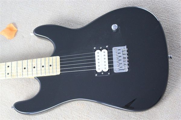 

flyoung st electric guitar black body maple fingerboard double open pickup can be customized according to requirements