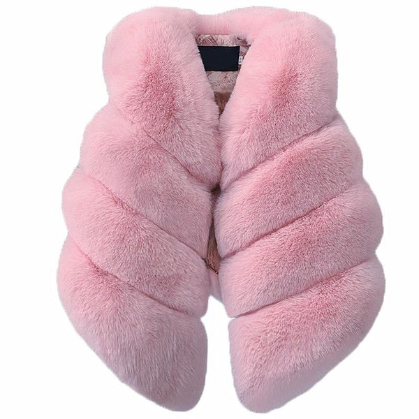 

girls' coat 2021 winter baby girl plush faux fur vest for children 6-24 months with cotton warm waistcoat, Camo