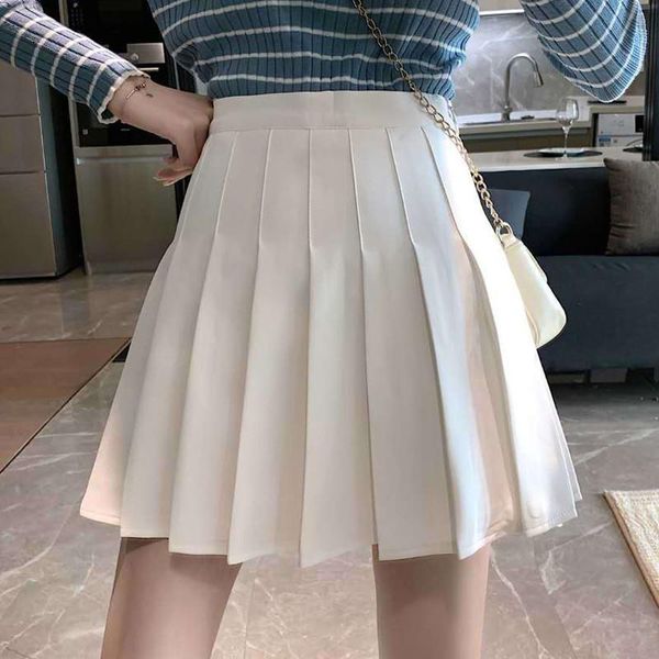 

skirts women high waist pleated mini skirt summer kawaii japanese school uniform a line ladies dance cosplay costumes, Black