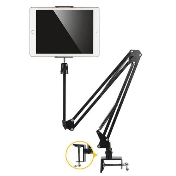 

adjustable flexible long arms clip-on cell phone holder stand tablet mount bracket for 3.5-10.6 inch smartphone tablets mounts & holders
