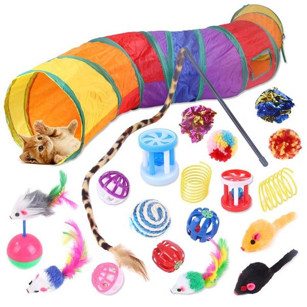 

cat toy interactive classification tunnel ball feather funny stick mouse toys