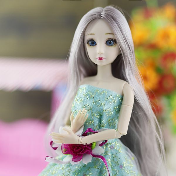 

2021 new 30cm fashion doll 1/6 bjd dolls body make-up 3d eyes long wig hair beautiful princess baby girl dolls diy toy for girls