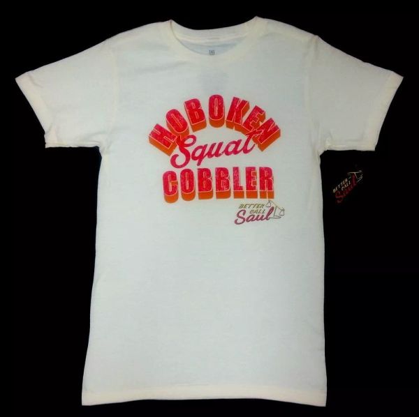 

better call saul hoboken squat cobbler t-shirt nwt licensed & official, White;black