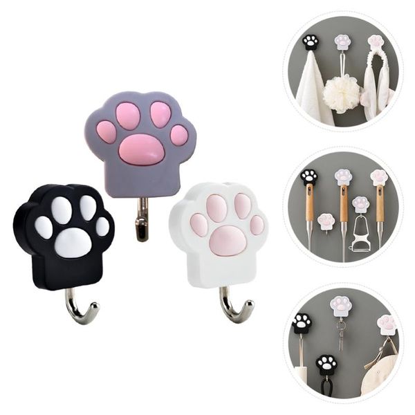 

3pcs cat design wall hook decorative hanger chic clothing hooks & rails