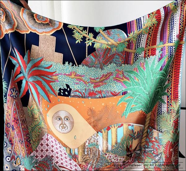 

scarves vintage 100% silk scarf shawl twill hand rolled mulberry-silk 90*90cm foulard en soie 90cm, Blue;gray