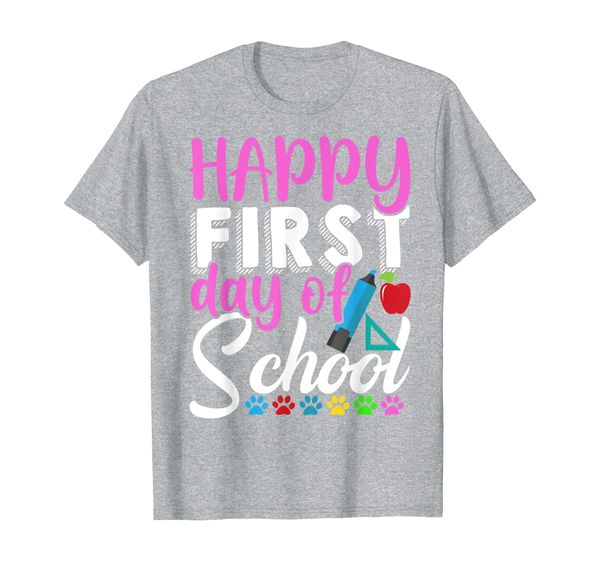 

happy first day of school teachers students parents gift t-shirt, White;black