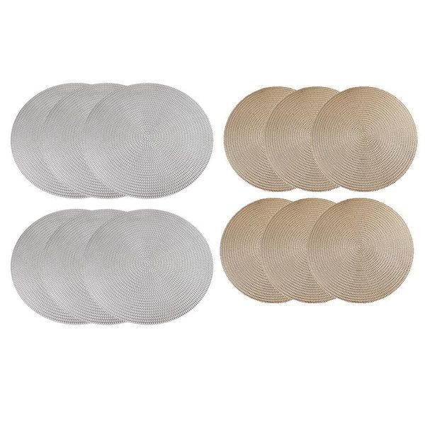 

mats & pads 6pcs restaurant round environmental pvc placemat nordic anti-scalding table mat steak plate place