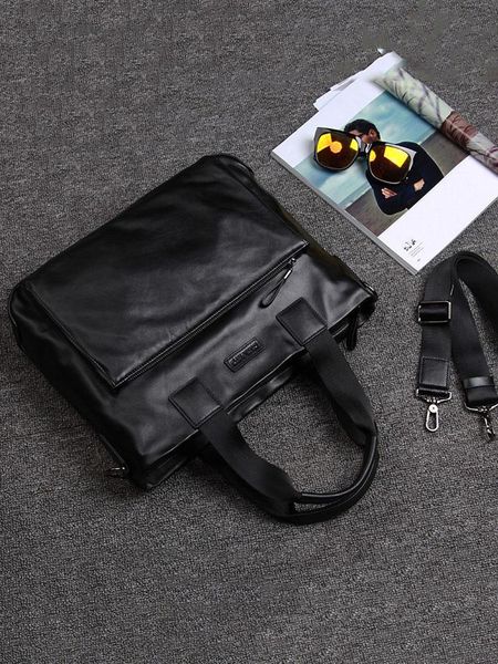 

briefcases genuine leather men 14 inch handbags business men's travel bag maletas de viaje for documents storage