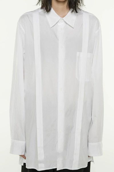 

men's casual shirts personality original shirt straps loose dark department fashion plus size runway men, White;black