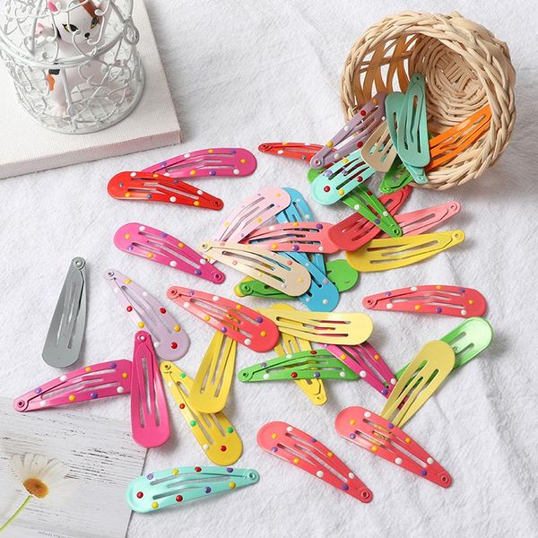 

hair accessories 10pcs girls cute colorful hairpin waterdrop shape cartoon printing hairpins baby side clip sweet clips, Slivery;white